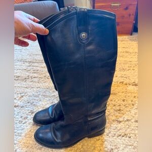 Frye Melissa Black Leather Boots size 8 women’s